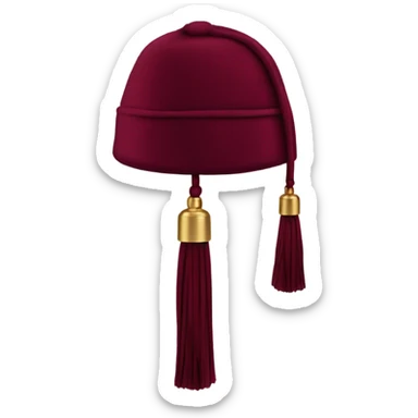 burgundy colored tassel fez sticker