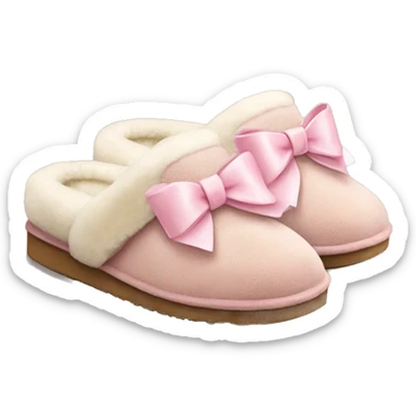 ugg slippers with light pink bows on the back sticker