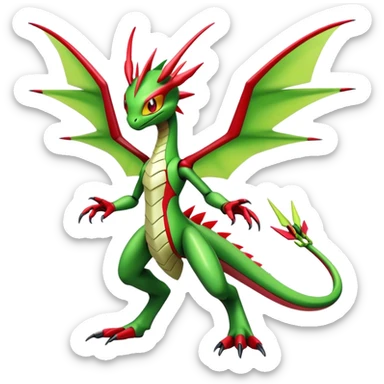  Cool Edgy Shiny Futuristic Ethereal Legendary Scizor-Flygon-Digimon-hybrid full body sticker