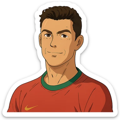 ghibli style portrait of Ronaldo sticker