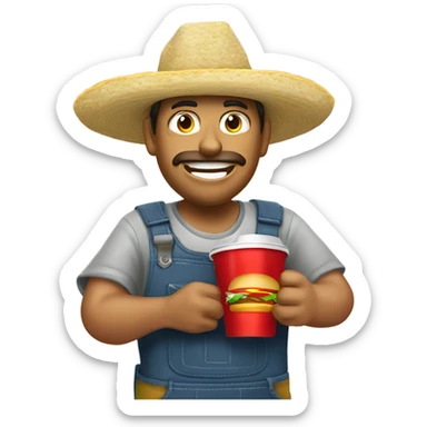 A Mexican field worker eating McDonald’s on the job sticker