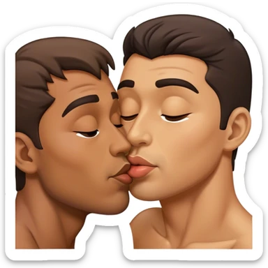 two men kissing sticker