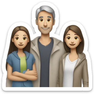 una familia de un padre una madre una hija y un hijo en un citroen c4 grand picasso sticker