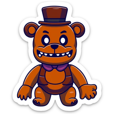 Scary Freddy Fazbear with glowing eyes from Five Nights at Freddy's sticker