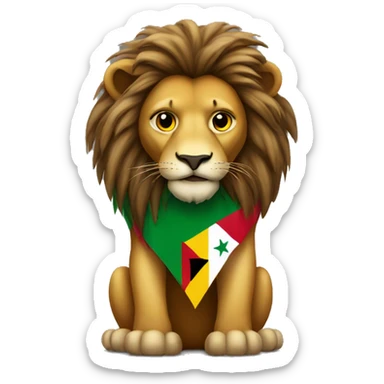 Lion wearing Ghana flag sticker