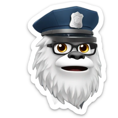 Yeti de las nieves de policía  sticker