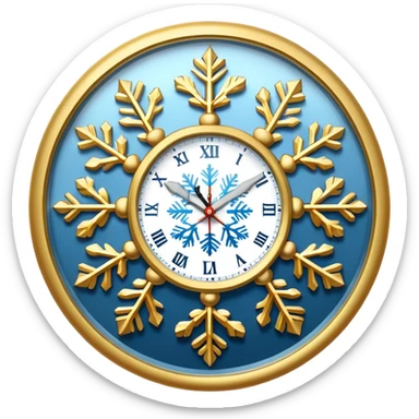 Clock with a snowflake sticker