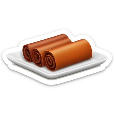 A plate with fruit leather rolls sticker