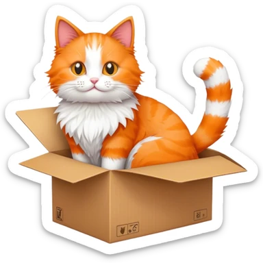 Cat in a shoebox  sticker
