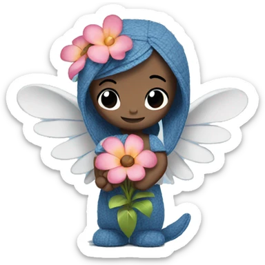 Stitch Angel with flower sticker