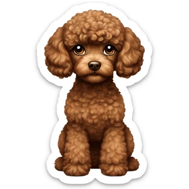 Brown toy poodle sticker