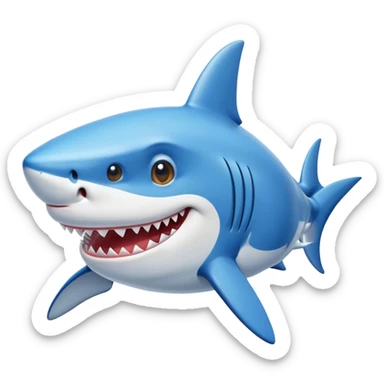 Shark with blue shoes out  sticker