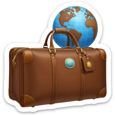 TRAVEL , travel bag , pass port, plane, glob sticker