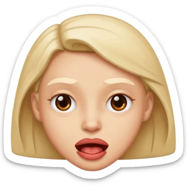 Biting lip squint eyes sticker