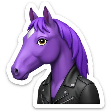 Purple horse wearing leather jacket
 sticker