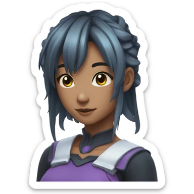 Magical anime girl 3/4 rotated head sticker