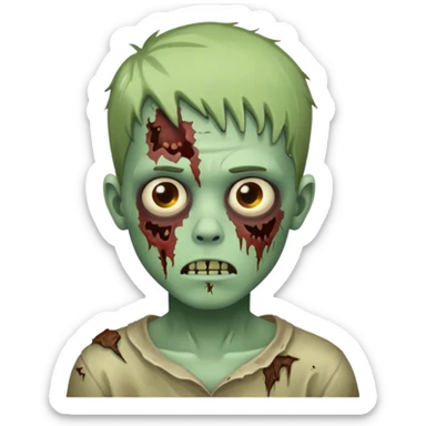 quero um emoji de um menino com pele de zumbi sticker