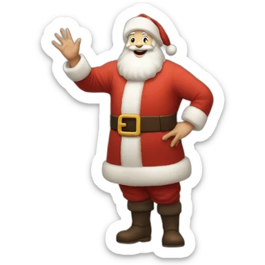 Full height Actively gesturing with hands pale skin Santa Claus sticker
