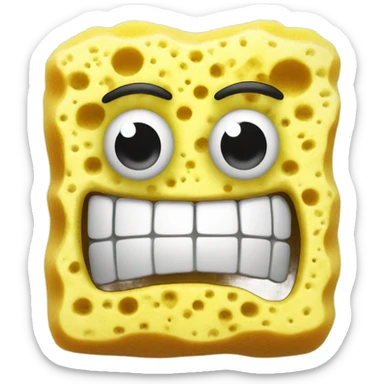 sponge with a face sticker