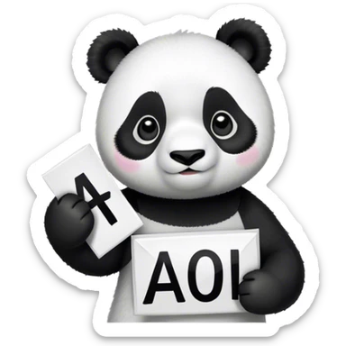 Panda holding up AOII letters  sticker