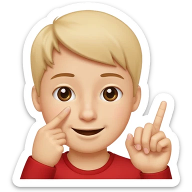 put a finger on the nose twice but In a cute way sticker