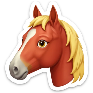 Cavalo vermelho e amarelo pastel sticker