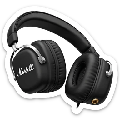  сгенери иконку накладных наушников в стиле Marshall.

Узнаваемая форма квадртаных чашек Marshall, аккуратные швы, мягкие амбушюры, прочное оголовье.
Логотип Marshall на чашках, выполненный в фирменном стиле.

 sticker