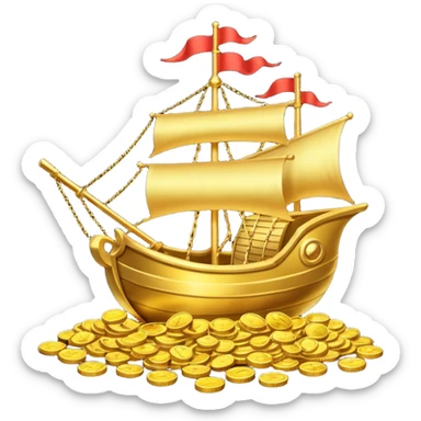 una galera de mago llena de dinero sticker