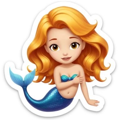 A cute mermaid emoji with a naughty face, looking coy and mischevious with a flirty smirk.  sticker