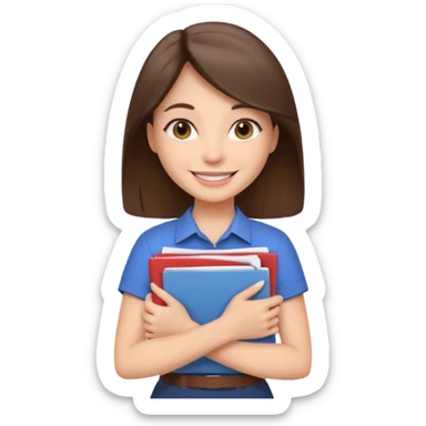 HR girl with a stack of papers emoji sticker