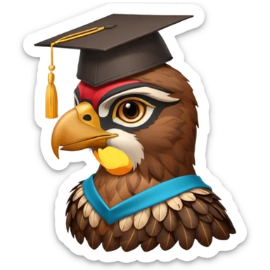 falcon with a grad cap - semi realistic sticker