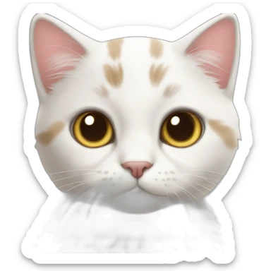 Cute cat looking at u with puppy face sticker