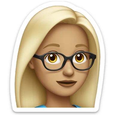 Beautiful blonde woman, blue eyes, wearing glasses - SIDE PROFILE  sticker
