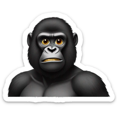 Gorila con boina negra sticker