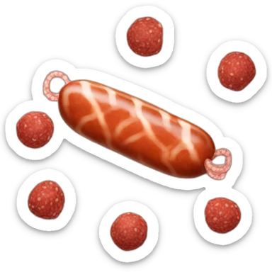 Une saucisse avec deux boulettes de viande sticker