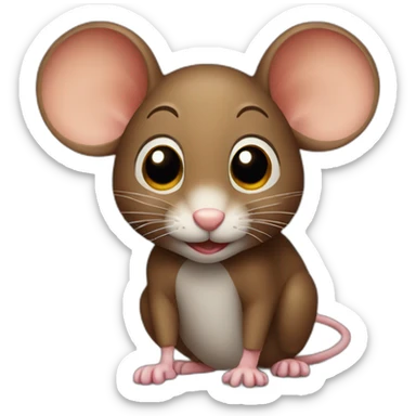 brown mouse sticker