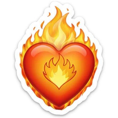 fire heart  sticker