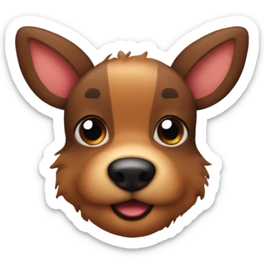 Cute Rudolph the deer face with a brown furry dog sticker