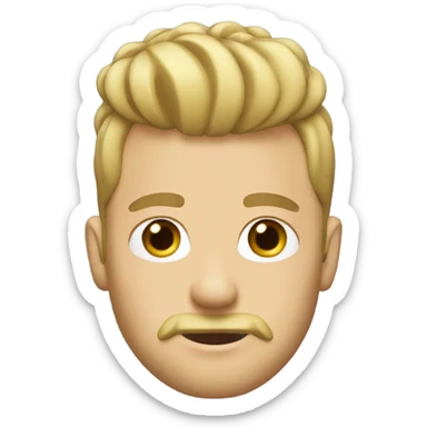 Blonde Man with top knot and brown beard sticker