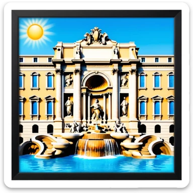trevi fountain view from up above sticker