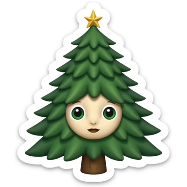 sapin avec yeux de biche sticker