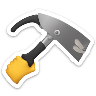 Hand holding a saw sticker