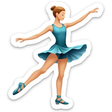 Icon for Contemporary Dance: dynamic dance poses, athletic footwear, and fluid movement lines, with a minimalist dance floor and creative lighting. The icon should convey energy, expression, and the versatility of contemporary dance. Transparent background. sticker