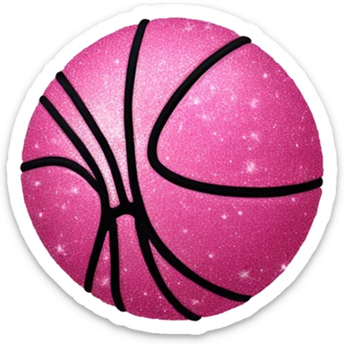 Pink glitter basketball  sticker