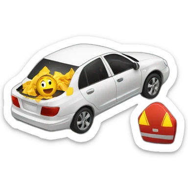 accident de voiture sticker