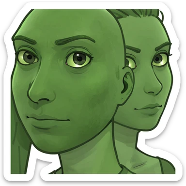 Girl look at boy sticker