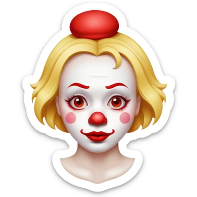 a woman making a bad decision and acting like a clown fool sticker