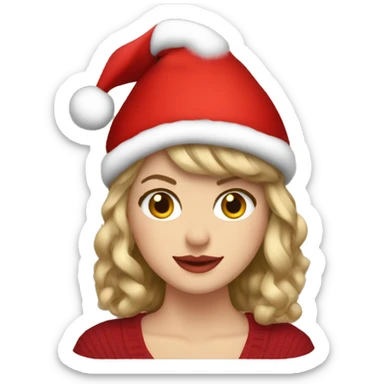 Taylor Swift with a cozy christmas hat sticker