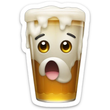 a pint of beer with eyes popping sticker