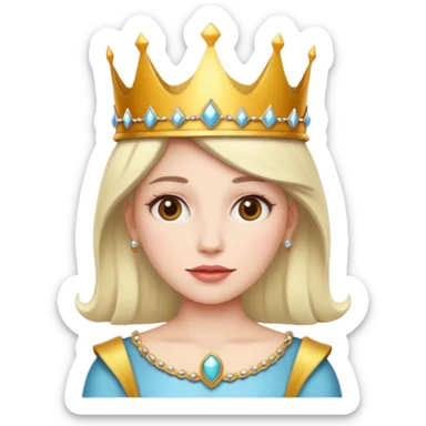 Colocha blanca con corona de reina  sticker